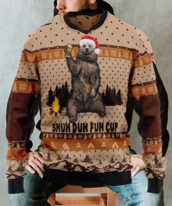 Bear Camping Christmas Ugly Christmas Sweater, Shuh Duh Fuh Cup Xmas Sweatshirt