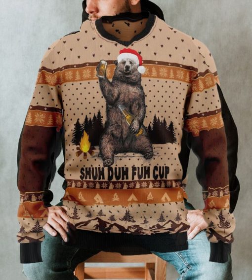 Bear Camping Christmas Ugly Christmas Sweater, Shuh Duh Fuh Cup Xmas Sweatshirt