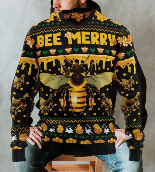 Bee Merry Ugly Christmas Sweater, Xmas Sweatshirt