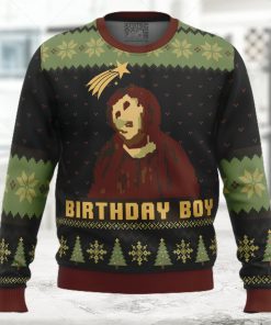 Birthday Boy The Ruined Fresco Of Jesus Ugly Christmas Sweater