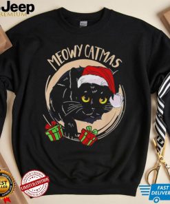 Black cat Santa Meowy Catmas 2022 shirt