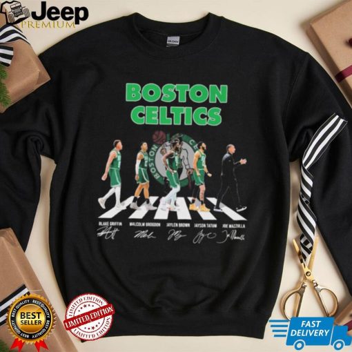 Boston Celtics Abbey Road Basketball Team Signatures Shirt