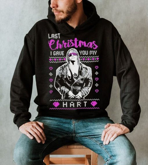 Bret Hart Last Christmas I Gave You My Hart Ugly Christmas Sweater Inspired Shirt