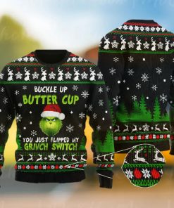 Buckle Up Buttercup Grinch Ugly Christmas Sweater