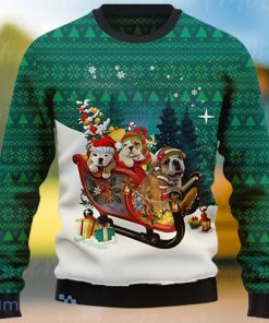 Bulldog Sleigh Ugly Christmas Sweater