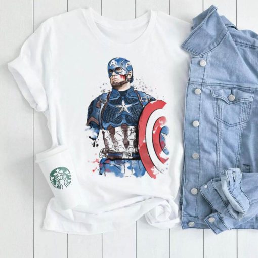 Captain Watercolor Captain America T Shirt