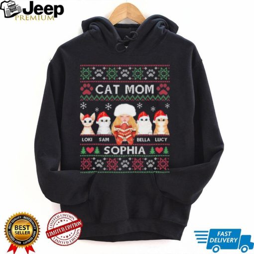 Cat Mom Loki Sam Bella Lucy Sophia Ugly Christmas Shirt