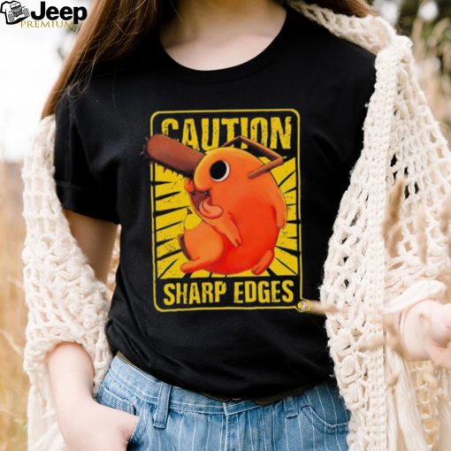 Caution sharp edges pochita chainsaw man 2022 shirt