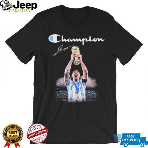 Champion Lionel Messi Argentina World Cup 2022 Signature Shirt