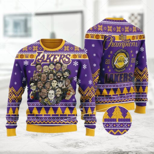Chibi Los Angeles Lakers Champions For Unisex Ugly Christmas Sweater  All Over Print Sweatshirt  Ugly Sweater  Christmas Sweaters  Hoodie  Sweater