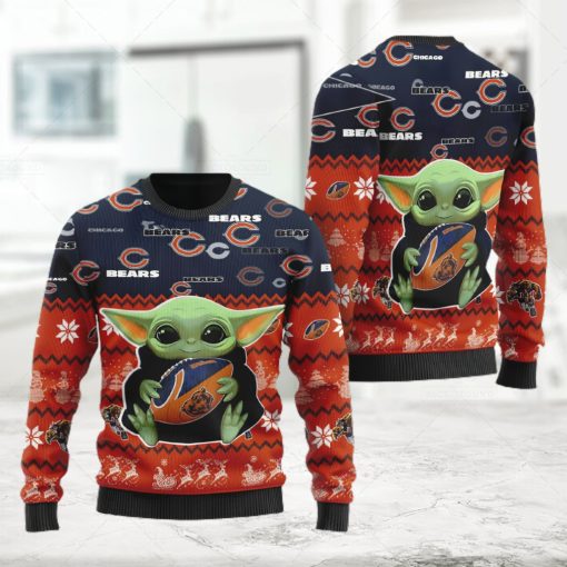 Chicago Bears Baby Yoda Shirt For American Football Fans Ugly Christmas Sweater  Ugly Sweater  Christmas Sweaters  Hoodie  Sweatshirt  Sweater