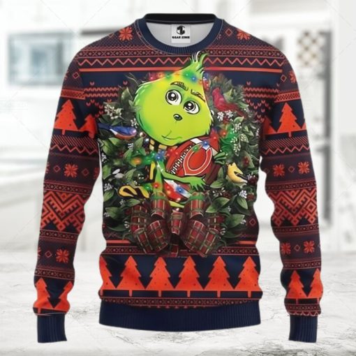 Chicago Bears Grinch Hug Ugly Christmas Sweater  All Over Print Sweatshirt  Ugly Sweater  Christmas Sweaters  Hoodie  Sweater