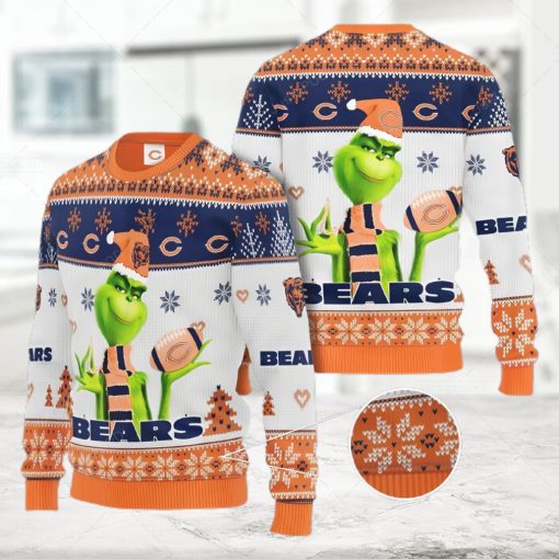 Chicago Bears The Grinch Ugly Christmas Sweater  All Over Print Sweatshirt  Ugly Sweater  Christmas Sweaters  Hoodie  Sweater