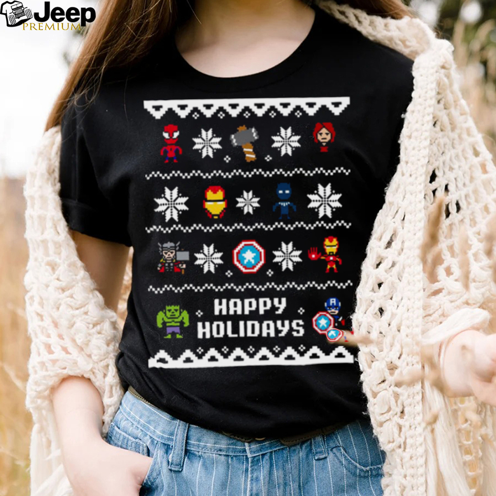 Christmas Happy Holidays Avengers Pixel shirt
