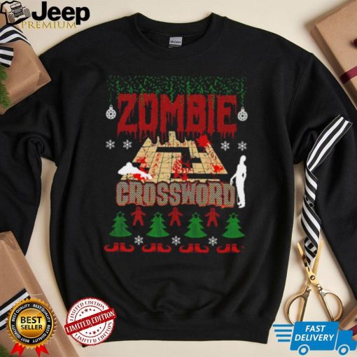 Christmas Zombie crossword game ugly shirt