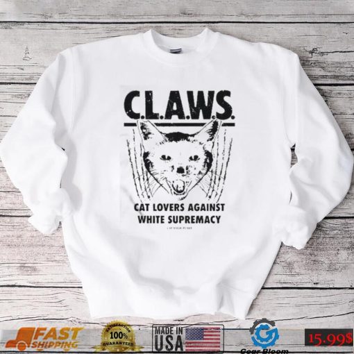 Claws cat lovers against white supremacy cat magic punks t shirt0