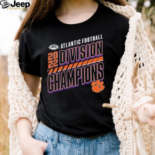 Clemson Tigers 2022 ACC Atlantic Division Football Champions Slanted Knockout T Shirt