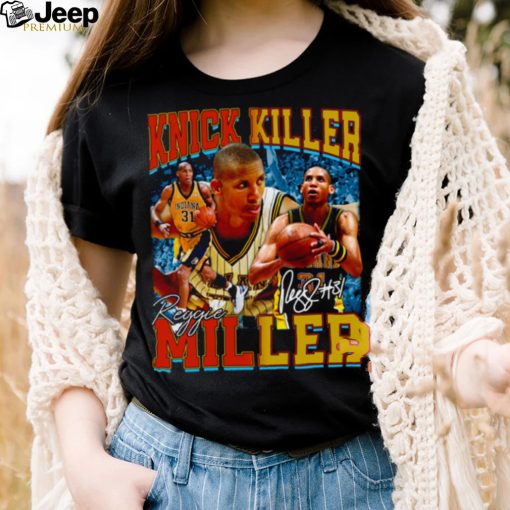 Collage Design Reggie Miller Choke Signature Basketball shirt