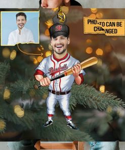 Custom Face Baseball Player Ornament