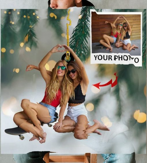 Custom Photo Friend Besties Ornament   Personalized Your Photo Ornament