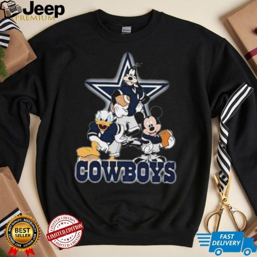 Dallas Cowboys Mickey Mouse Donald Duck Goofy Baseball Shirt