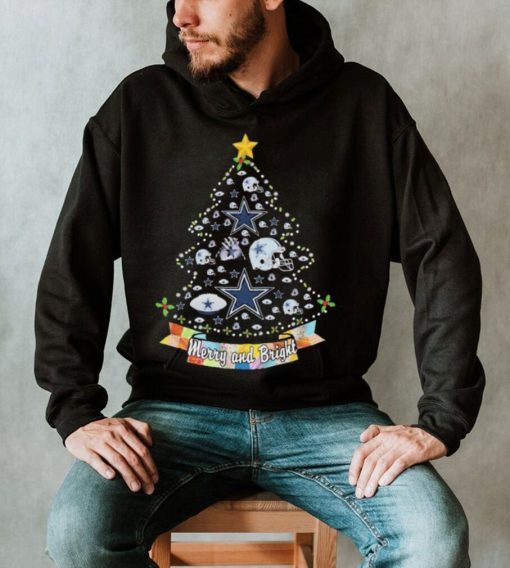 Dallas Cowboys Xmas Tree Merry And Bright Christmas Sweatshirt