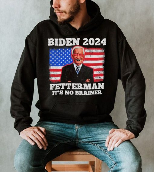 Dark Brandon Biden Fetterman 2024 It’s A No Brainer American Flag T Shirt