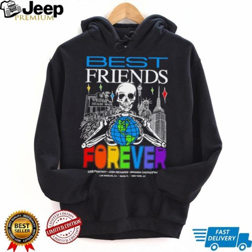 Dave Portnoy Josh Richards Brianna Chickenfry Best Friends Forever skeleton colorful shirt