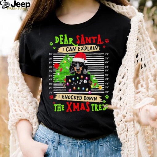 Dear Santa Dog I Can Explain I Knocked Down The Xmas Tree Shirt