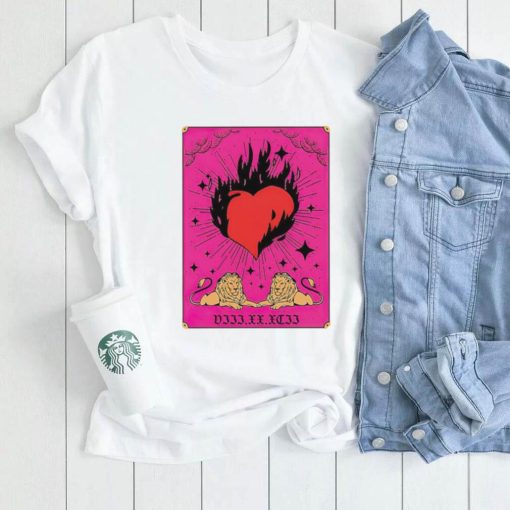 Demi Lovato burning heart and lions Tarot card shirt0