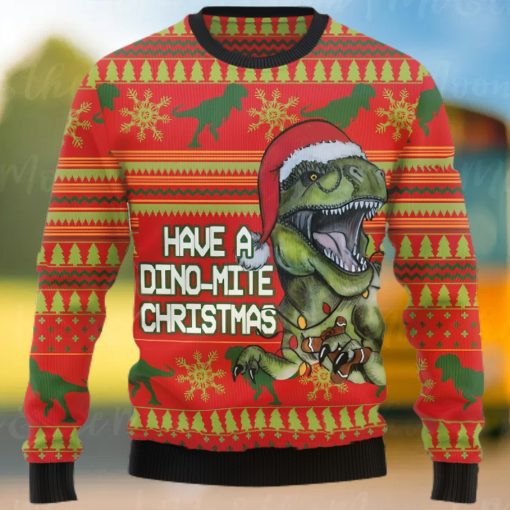 Dinosaur Funny Christmas Sweater For Men Women