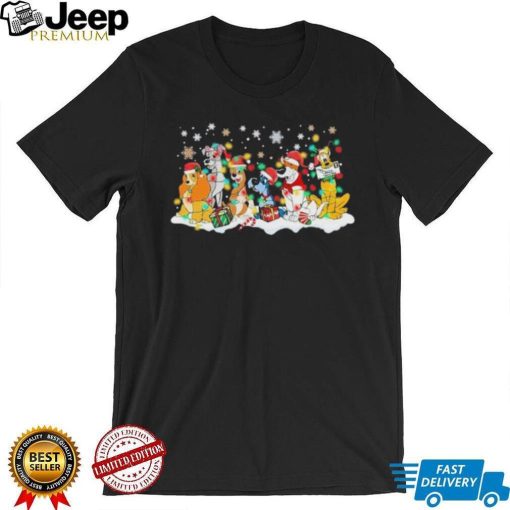 Disney Dog Characters Squad Custom Santa Christmas Light Shirt