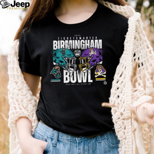 East Carolina Pirates vs Coastal Carolina Chanticleers 2022 TicketSmarter Birmingham Bowl Shirt