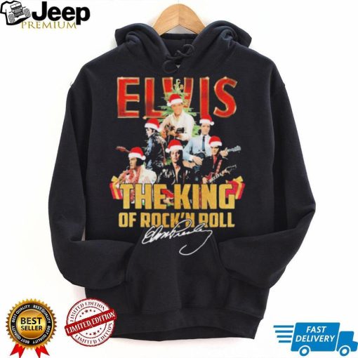 Elvis Presley Santa Hat The King Of Rock N Roll Christmas Signatures Shirt