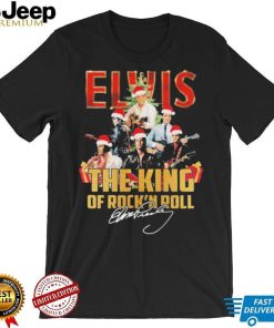 Elvis Presley Santa Hat The King Of Rock N Roll Christmas Signatures Shirt