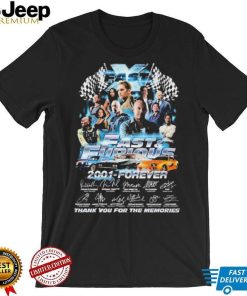 Fast & Furious 2001 – Forever Signatures Thank You For The Memories Shirt