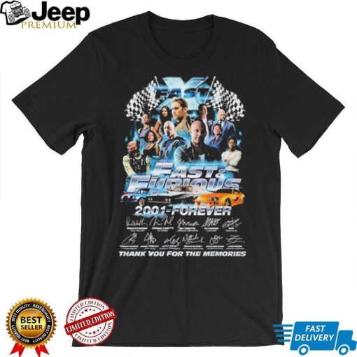 Fast & Furious 2001 – Forever Signatures Thank You For The Memories Shirt