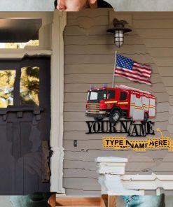 Firefighter Car Custom Name Shaped Metal Sign