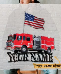 Firefighter Car Personalized Shaped Metal Sign