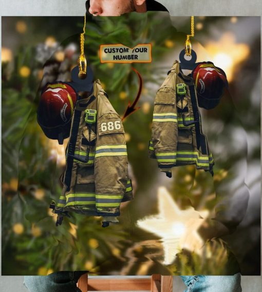 Firefighter Shaped Ornament (Lieutenant   Red Helmet)