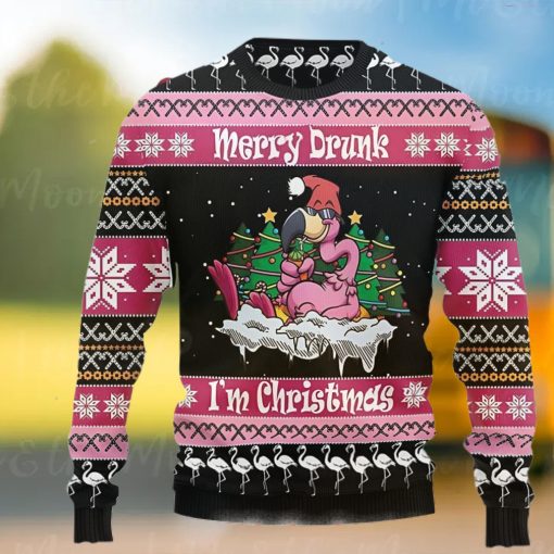 Flamingo Merry Drunk Im Ugly Christmas Sweater