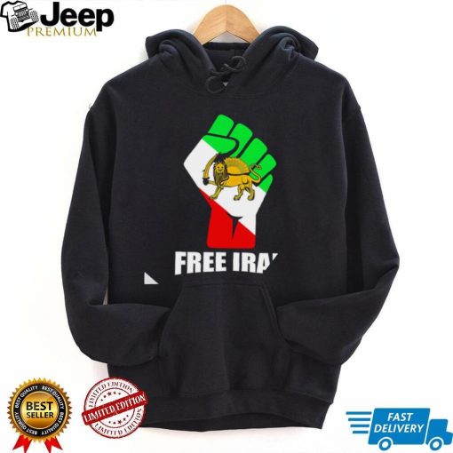 Free Iran unity fist with lion logo shirt