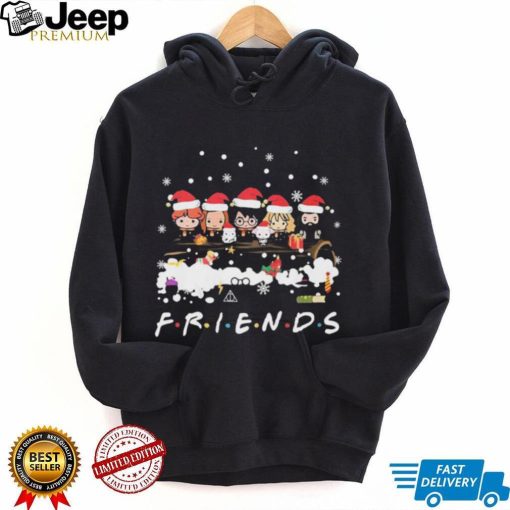 Friends Harry Potter Chibi Santa Hat Tv Show Merry Christmas Shirt