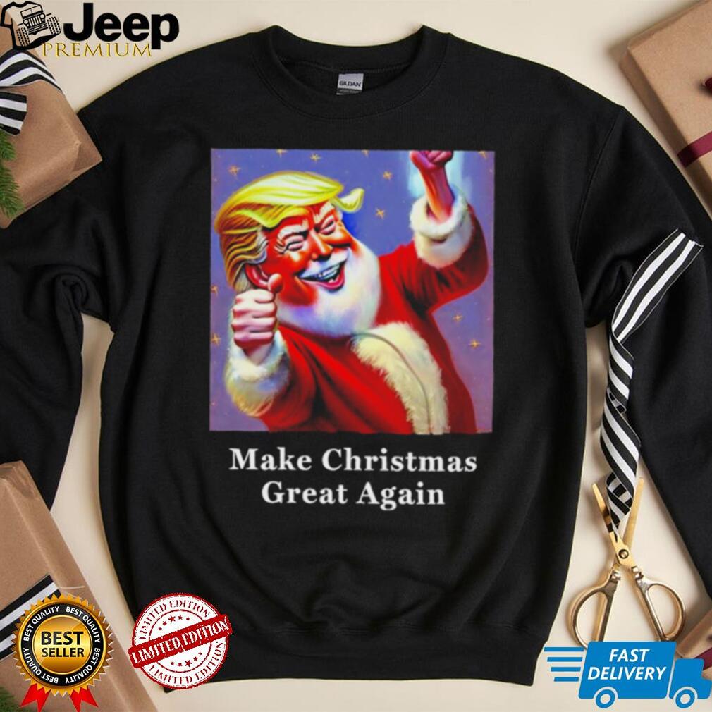 Funny Donald Trump Claus Christmas art shirt