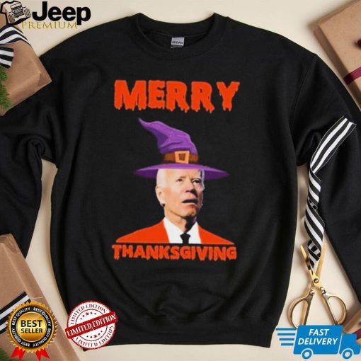 Funny Joe Biden Merry Thanksgiving Confused Shirt