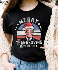 Funny Joe Biden Merry Thanksgiving USA Flag Anti Biden T Shirt