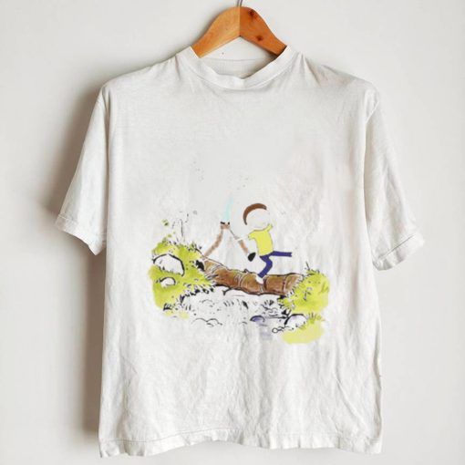 Funny rick and Morty X Calvin and Hobbes shirt