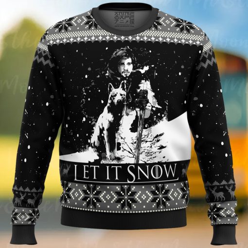 Game of Thrones Let It Snow Black and White Ugly Christmas Sweater