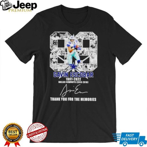 Gavin Escobar 1991 2022 Dallas Cowboys 2013 2016 thank you for the memories signature shirt0