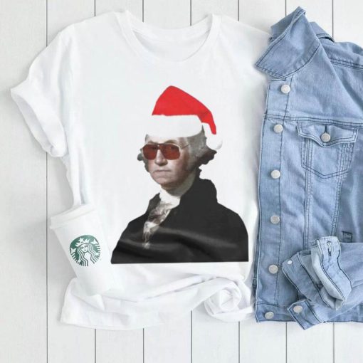 George Washington santa hat Christmas shirt